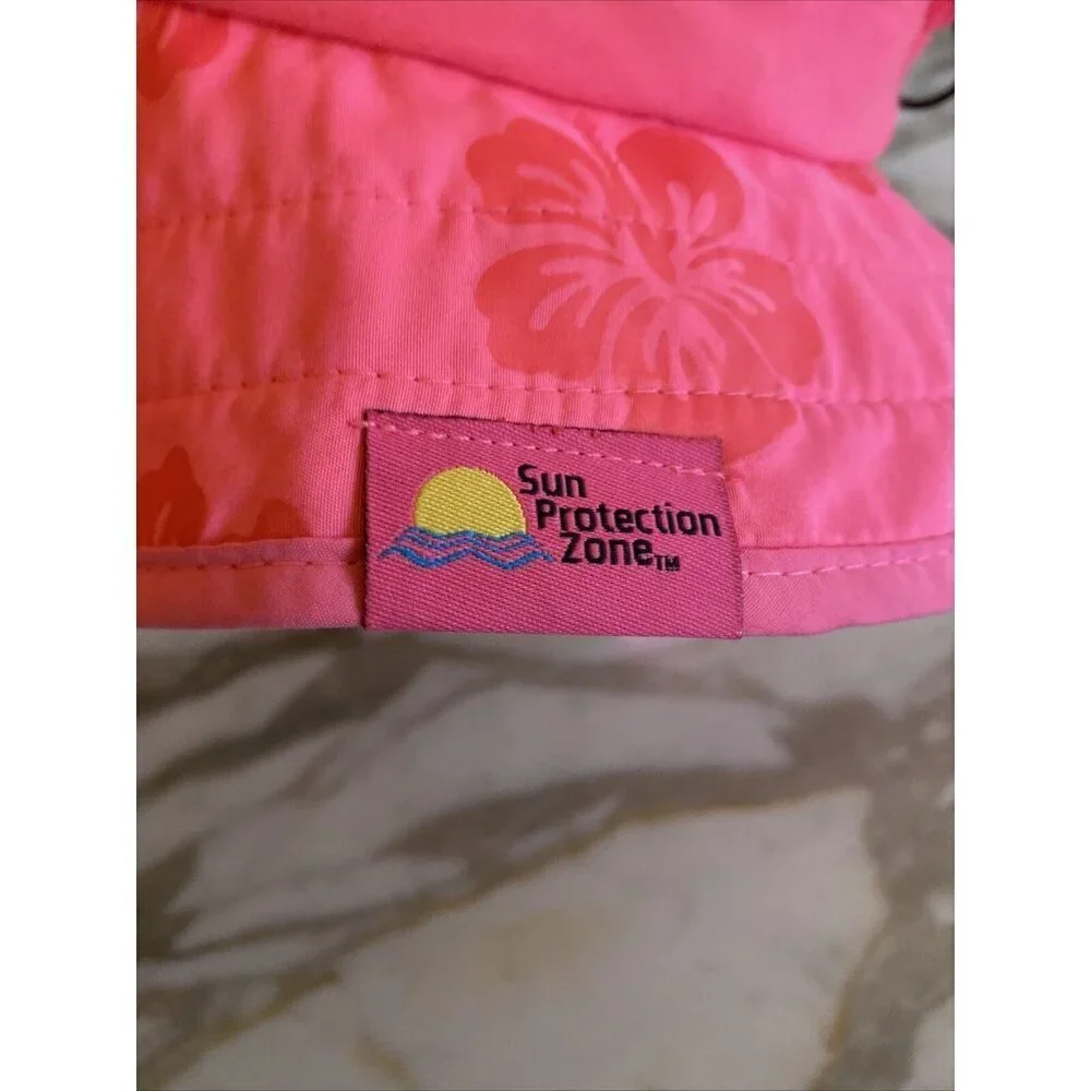 Sun‎ Protection Zone Kids UPF 50+ Safari Girls Sun Hat Pink Flowers